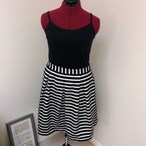 Black and White Striped Skirt